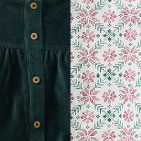Burt's Bees Poinsettia Fair Isle Organic Girl Tee & Dress Set