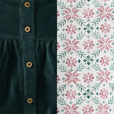 Burt's Bees Poinsettia Fair Isle Organic Girl Tee & Dress Set