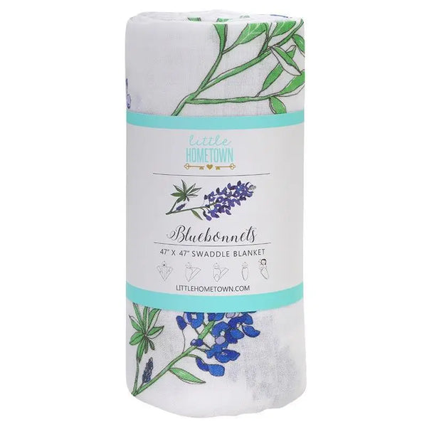 Little Hometown Bluebonnets Baby Blanket