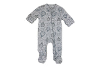 Preemie Heather Sleeper with Cap: Grey Clouds