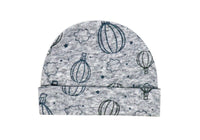 Preemie Heather Sleeper with Cap: Grey Clouds