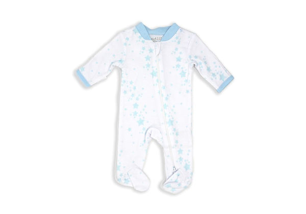 Preemie Star Print Sleeper - Blue
