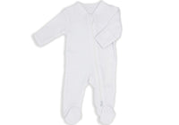 Preemie Solid Mitted Cuff Sleeper - White