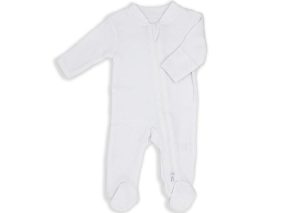 Preemie Solid Mitted Cuff Sleeper - White