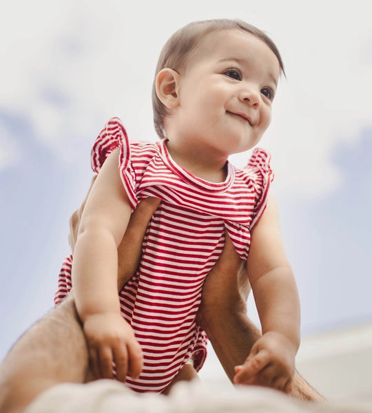 Burt's Bees Red Stripe Romper
