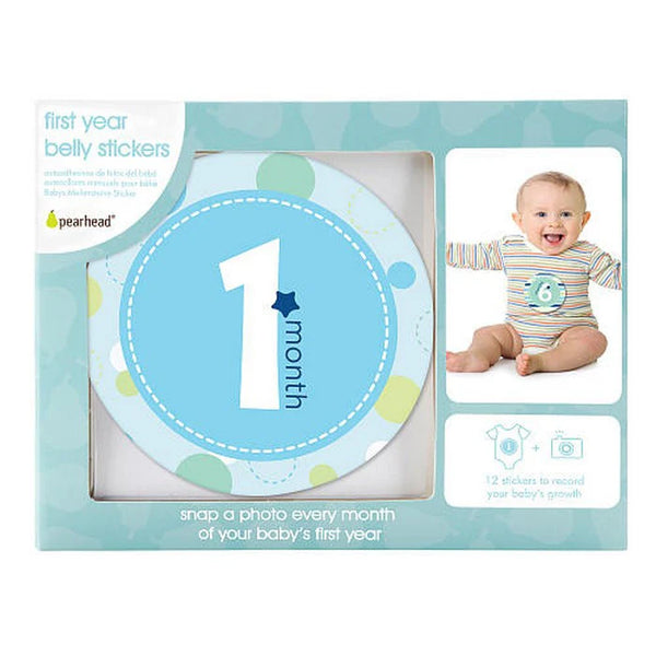 Pearhead Blue Baby Milestone Stickers