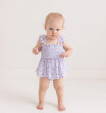 Posh Peanut Jeanette Smocked Flutter Sleeve Babydoll & Bloomer Set