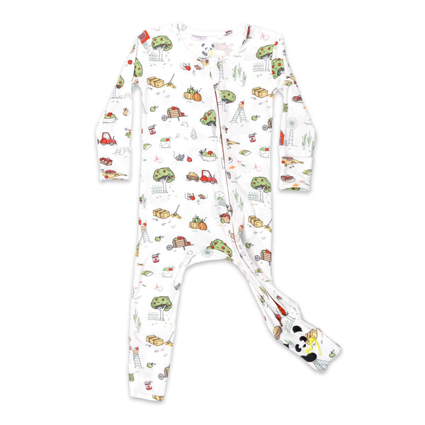 Bellabu Bear Fall Vibes Bamboo Convertible Footie