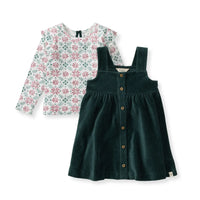Burt's Bees Poinsettia Fair Isle Organic Girl Tee & Dress Set