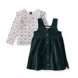 Burt's Bees Poinsettia Fair Isle Organic Girl Tee & Dress Set