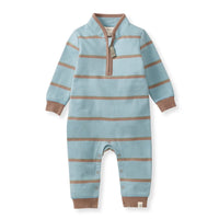 Burt's Bees Holland Stripe Infant Blue Jumpsuit