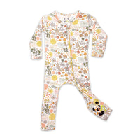Bellabu Bear Fall Floral Bamboo Convertible Footie