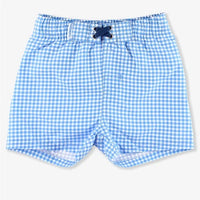 RuggedButts-Cornflower Blue Gingham Swim Trunks