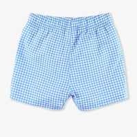 RuggedButts-Cornflower Blue Gingham Swim Trunks