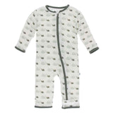 Kickee Pants Print Coverall with Zipper Natural Snails