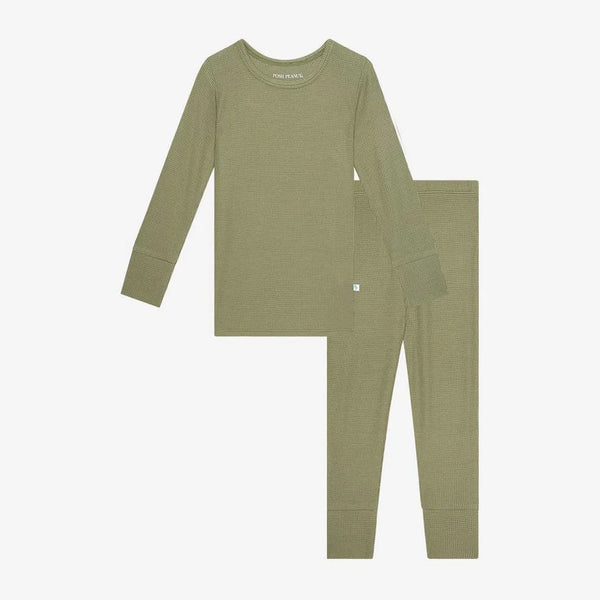 Posh Peanut Olive Waffle PJ Set