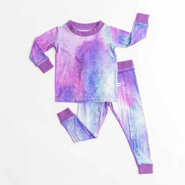 Little Sleepies Purple Watercolor Two-Piece PJ