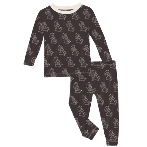 Kickee Pants Long Sleeve Pajama Set Midnight Gramaphone