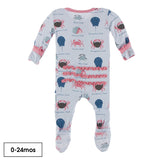 Kickee Pants- Muffin Ruffle Footie with Snaps Dew Crab