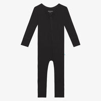 Posh Peanut Solid Black Ribbed Convertible One Piece