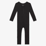 Posh Peanut Solid Black Ribbed Convertible One Piece