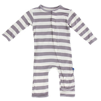 Kickee Pants-Classic Coverall in Feather Stripe