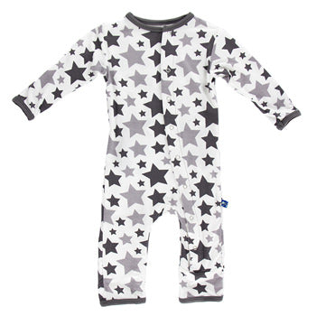 Kickee Pants-Classic Coverall in Feather/Rain Star