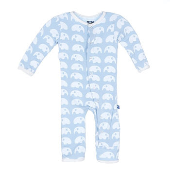 Kickee Pants-Classic Coverall in Pond Elephants