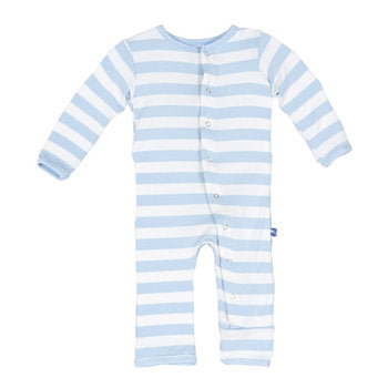 Kickee Pants-Classic Coverall in Pond Stripe