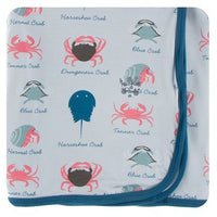 Kickee Pants- Swaddling Blanket Dew Crabs