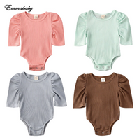 Rouged Sleeve Ribbed Onesie