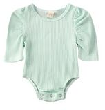 Rouged Sleeve Ribbed Onesie