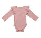 Ribbed Ruffle Sleeve Onesie