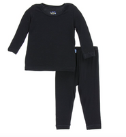 Kickee Pants- Basic Long Sleeve Pajama Set in Midnight