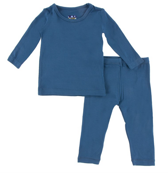 Kickee Pants- Basic Long Sleeve Pajama Set in Twilight
