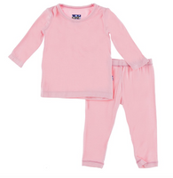 Kickee Pants- Basic Long Sleeve Pajama Set in Lotus