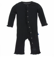 Kickee Pants- Classic Ruffle Coverall Midnight