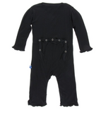 Kickee Pants- Classic Ruffle Coverall Midnight