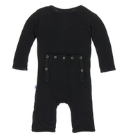 Kickee Pants- Basic Coverall with Zipper Midnight