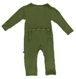 Kickee Pants- Basic Coverall with Zipper Moss