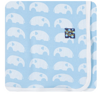 Kickee Pants- Swaddling Blanket in Pond Elephant