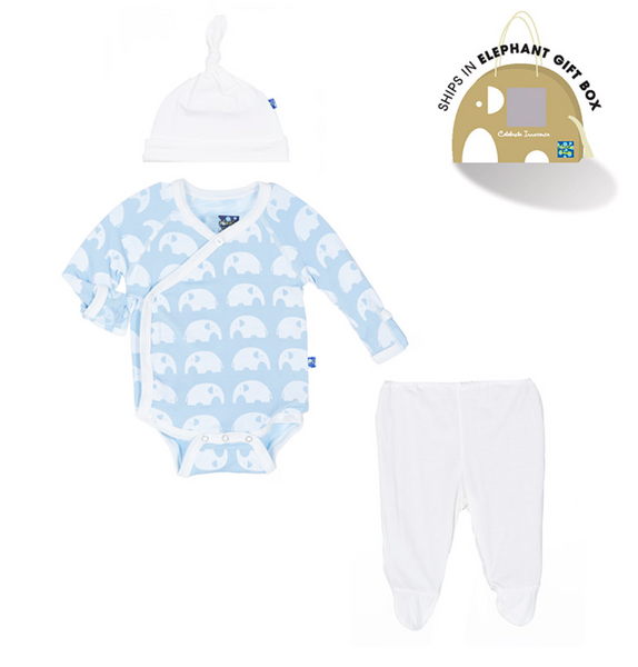 Kickee Pants-Kimono Newborn Gift Set in Pond Elephant