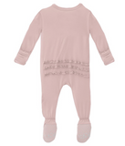 Kickee Pants Baby Rose Muffin Ruffle Footie with Zipper