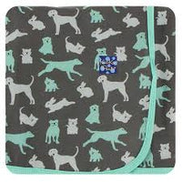 Kickee- Print Swaddling Blanket (Stone Domestic Animals - One Size)