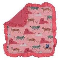 Kickee- Print Ruffle Lovey (Strawberry Big Cats - One Size)