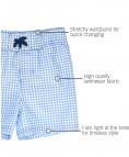 RuggedButts-Cornflower Blue Gingham Swim Trunks