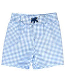 RuggedButts-Cornflower Blue Gingham Swim Trunks