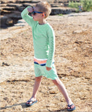 RuggedButts-Sage Color Block Swim Trunks