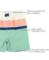 RuggedButts-Sage Color Block Swim Trunks