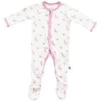 Kyte Baby Printed Footie Peruvian (Pink Llama and guinea pig)